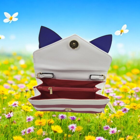 Retro Pin-Up Striped Clutch Purse – 60s Mod Vintage Convertible Crossbody Bag - Picture 16 of 16